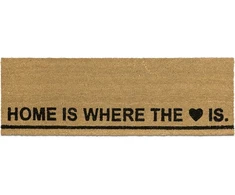 Relaxdays itin ilgas kokoso pluošto durų kilimėlis 40 x 120 cm "home is Where the Heart is" pasveikinimo kilimėlis vidaus ir lauko naudojimui, neslystantis kokoso pluošto grindų kilimėlis, natūralus
