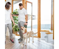 Relaxdays maisto dėžučių rinkinys, 2 dydžių, su dangteliu ir šaukštu, bambukas, geležis, laikymo dėžutė, sausas maistas, balta/natūrali
