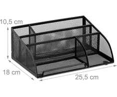 Relaxdays Stalo organizatorius, metalinis, juodas, 18 x 25.5 x 10.5 cm