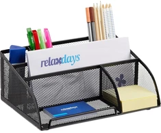 Relaxdays Stalo organizatorius, metalinis, juodas, 18 x 25.5 x 10.5 cm
