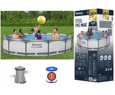 Rėminis baseinas + siurblys 56408 Bestway 305 x 305 x 76 cm, 2025 metų modelis