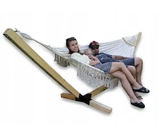 Rėmo ir hamako komplektas 2os boho ecru nešiojamas komplektas comfort zone iki 280 kg