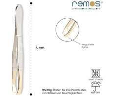 Remos pincetas, tiesus, paauksuotas galiukas