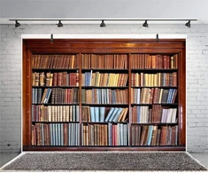 Renaiss 1.5 x 1 m retro bibliotekos knygų spintos fonas fotografijai vintažinių knygų krūva klasikinių knygų fonas studentų vaikų suaugusiųjų portretų fotografavimo foto studijos rekvizitai