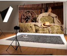 Renaiss 2.5 x 1.8 m vinilo fotografijos fonas vakarietiška kaubojaus skrybėlė šieno šiaudų ratas fonas senas tvartas vaikų suaugusiųjų portretų fotografavimo dekoravimo fonas vaizdo nuotraukų studijos rekvizitai