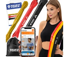 Renew Force pasipriešinimo gumos treniruotėms, tempimo fitneso rinkinys, 3 vnt.