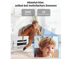 Reolink 5 Mp Ptz Wi-fi apsaugos kamera vidaus, 2.4/5 Ghz Wi-fi auklės kamera su žmogaus/gyvūno aptikimu, automatiniu sekimu, 3x optiniu priartinimu, namų apsaugos kamera vyresniems vaikams, 2 krypčių garsas, E1 Zoom