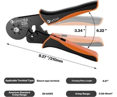 Replės užspaudimui 0,08–16 mm², lytool vielos antgalių replės šešiakampės replės užspaudimui 16-6, replės užspaudimui izoliuotiems neizoliuotiems vielos antgaliams, replės užspaudimui jungtims