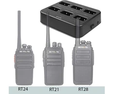 Retevis Rt24 Rt28 Rt24v Rt21 racijų 6 krypčių įkroviklis radijo daugiafunkcinis įkroviklis racijų įkroviklis gali laikyti 6 radijo stotis arba 6 akumuliatorių įkroviklius (juodas)