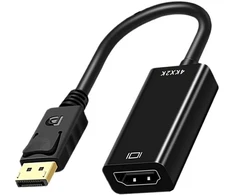 Retoo Displayport į Hdmi adapteris mini display port į hdmi konverterio adapteris į hdmi female suderinamas su hdtv monitoriumi projektoriumi staliniu kompiuteriu surface minidisplayport thunderbolt 25.5cm juodas