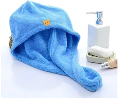 Retoo plaukų turbanas, mikropluošto rankšluostis, plaukų rankšluostis, turbanas, mikropluošto rankšluostis plaukams džiovinti, galvos apdangalas, rankšluostis ilgiems plaukams, greitai džiūstantis turbanas, 26 x 65 cm, mėlynas