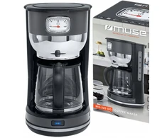 Kavos aparatas Retro kavos virimo aparatas Muse Ms-220dg, 1000 W, 1.4 l (10 puodelių), grafito spalvos