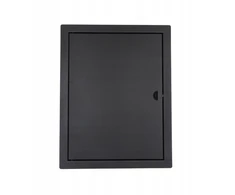 Revizinės durelės 30x50 metalinės juodos spalvos su sklende