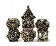 Rgfk Prieš leidžiantis į kelią - auksinis 7 metalinių Rpg kauliukų rinkinys