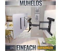 Ricoo Tv sieninis laikiklis 45-85 colių universalus smart flat oled curved swivel arm s5744-b pasukamas pakreipiamas tv laikiklis iki 50 kg &amp; vesa 400 x 400 mm