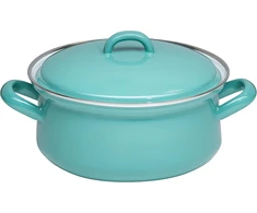 Riess, 0612-110 troškintuvas su dangčiu 18 cm, 1.5 l, natūralios žalios spalvos, vidutinis, žalias, 1.166 kg, 18 cm skersmens, 1.5 litrai, 25.5 x 19.8 x 8.7 cm, emalis, indukcinis