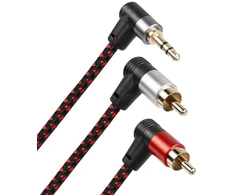 Riieyoca 3.5mm į 2 Rca Kampinis Kabelis 1.8m