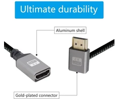 Riieyoca 90 laipsnių kampu aukštyn Uhd 4k Hdmi į Hdmi pintas kabelis 0,17 m, 18 Gbps didelės spartos 2.0 pintas kabelis, palaiko 4k @ 60hz, 1080p, Hdcp 2.2, Arc, 3d (2 vnt.)