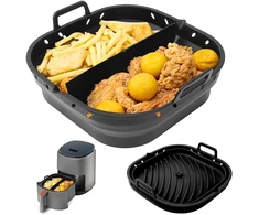 Riisoyu silikoninė forma karšto oro gruzdintuvei, airfryer priedai, karšto oro gruzdintuvė, kepimo forma su pertvaromis cosori karšto oro gruzdintuvei, 5.5 l, xxl/ninja speedi 5.7 l, cecotec/tefal karšto oro gruzdintuvei