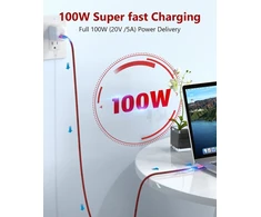 Riitop Usb-c į Usb-c kabelis 100 W 2 m, Pd greitas įkrovimas 20 V, 5 A, Usb Type-c kabelis Gen2 20 Gbit/s, 4k vaizdo perdavimas
