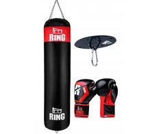 Ring Sport Bokso rinkinys maišas 140x40cm 40kg pirštinės ovalus tvirtinimas 10 Oz