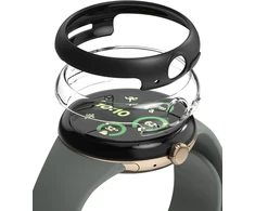 Ringke Slim dėklas Google Pixel Watch 3 41mm (2 vnt.) - Skaidrus ir Matinis Juodas
