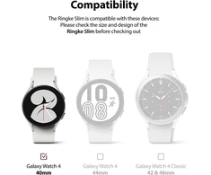 Ringke Slim dėklas, suderinamas su Galaxy Watch 4 40 mm - skaidrus ir baltas [2 vnt.]
