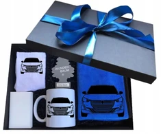 Rinkinys automobilio vairuotojui Peugeot - puodelis mikropluošto kojinės dovana