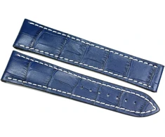 Rios 1931 22 mm/18 odinis rankų darbo laikrodžio dirželis „omega“ sulankstomam užsegimui, pagamintas Vokietijoje, krokodilo rašto, mėlynas