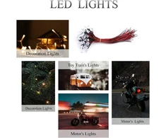 Risegun 50 diodų led lempučių pakuotė, dc 12 v iš anksto prijungta led lemputė, 8 mm spalvingos blykstės led lempos karoliukai su 20 cm 26 awg kabeliu pramonės reikmėms