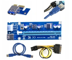 Riser Usb 3.0 Pci-e 1x-16x 6pin Sata Riser skirtas kasimui