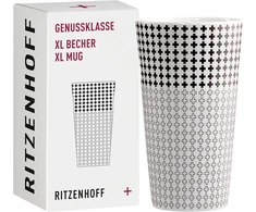 Ritzenhoff 3741003 kavos puodelis xl 500 ml serija genussklasse nr. 3 porcelianinis puodelis su pliuso motyvu, dizainerio gaminys