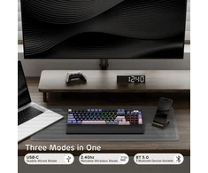 Rk royal kludge rk96 rgb limited ed, 90% 96 klavišų belaidė trijų režimų bt5.0/2.4g/usb-c hot-swap mechaninė klaviatūra su riešo atrama, programinės įrangos palaikymas, taktiliniai jungikliai, qwerty