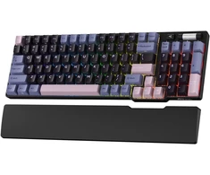 Rk royal kludge rk96 rgb limited ed, 90% 96 klavišų belaidė trijų režimų bt5.0/2.4g/usb-c hot-swap mechaninė klaviatūra su riešo atrama, programinės įrangos palaikymas, taktiliniai jungikliai, qwerty