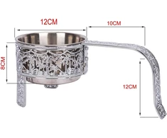 Rman® Shisha anglių krepšelis, nerūdijančio plieno anglių konteineris shisha ir griliui, anglių krepšys, anglių krepšeliai su saugos rankena, shisha priedai, sidabrinis