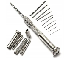 Grąžtas Robi Rankinis mini gręžimo staklės su 10 grąžtų 0,8-3mm medienai, plastikui, Diy
