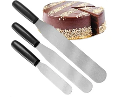Robin Goods® 3 dalių tepimo peilių rinkinys - nerūdijančio plieno tepimo paletė su plastikine rankena - mentelė 3 dydžių - kepimo priedų mentelė (3 vnt. - su plastikine rankena)