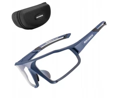 Rockbros Dviračio akiniai + Fotochrominis dėklas nuo saulės, tamsiai mėlyni