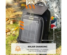 Rockbros Saulės Įkrovimo Kuprinė 20l su 14w Panelė, Usb