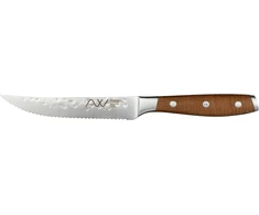 Rockingham Forge Ashwood 12,5 cm peilis kepsniams su dantytu ašmeniu – patvari rankena iš natūralios medienos – profesionalus šefo peilis su nelimpančiu paviršiumi