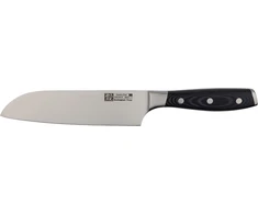 Rockingham Forge Rf9100 Series Rf-9107 Santoku peilis su 7" nerūdijančio plieno ašmenimis - juoda kniedyta Micarta rankena, japoniškas peilis