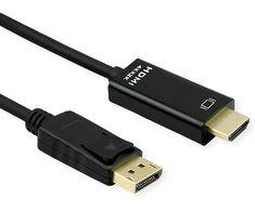 Roline Displayport Dp kabelis Uhdtv, Slim, St/st, juodas, 3 m
