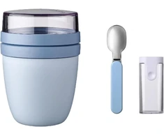 Rosti Mepal Mepal Lunchpot Foldable Spoon Ellipse rinkinys - Nordic Mėlyna - praktiškas grūdų puodelis ir konteineris maisto transportavimui