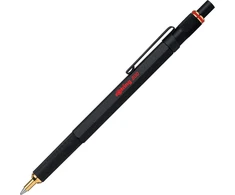 Rotring 800 rašiklis, vidutinis antgalis, juodas rašalas, juodas korpusas, užpildomas