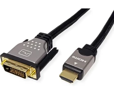 Rotronic Roline 11045870 monitoriaus kabelis Dvi Dual Link Male į Hdmi Male 1 m sidabrinis/juodas