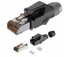 Roxtone Rj45c5e-ph-gy Utp tinklo kištukas, pilkas, paauksuotas