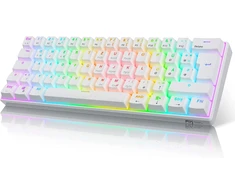 Royal Kludge Rk61 60% Mechaninė Rgb Belaidė Žaidimų Klaviatūra, Balta