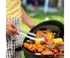Roysmart pasukamos Bbq žnyplės, žnyplės kepimui, nerūdijančio plieno pasukamos kepsninės žnyplės su ratukais, Bbq dešrelių vartymo žnyplės vakarėliams, sodams