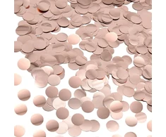 Ruidee 50 g / 1,76 oz metalinio folijos konfeti 15 mm apvalūs popieriniai konfeti blizgučiai dekoratyviniai stalo konfeti balionams, vestuvėms, gimtadieniams (yzx/rožinis auksas)