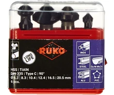 Ruko A102156f Grąžtų su įgilinimu ir atšerpetojimo rinkinys, padengtas titanu